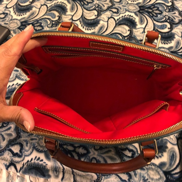 pebble grain teal green satchel &matching wallet. - Picture 5 of 8